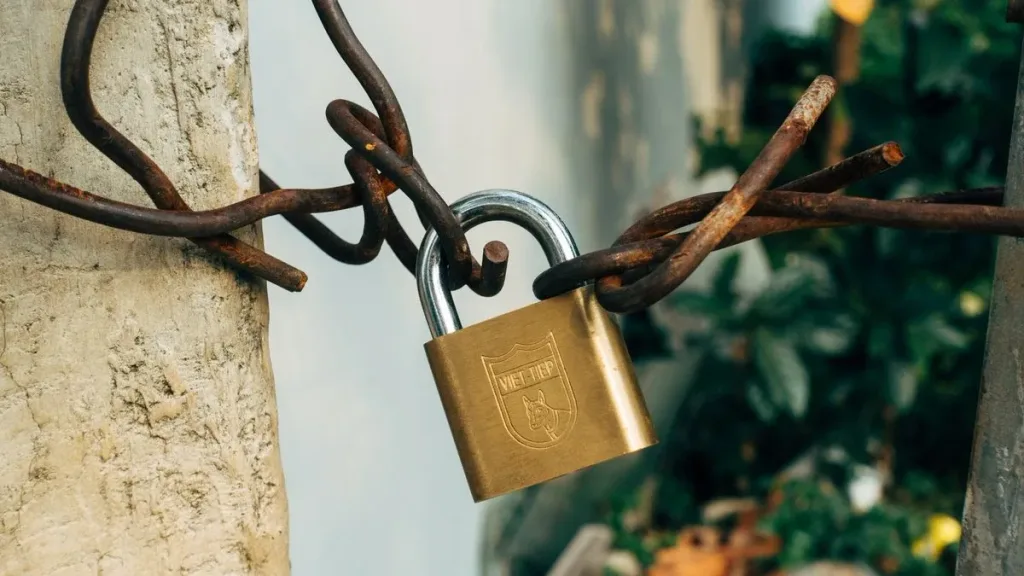 Close-up of a brass padlock symbolizing internet security and protection